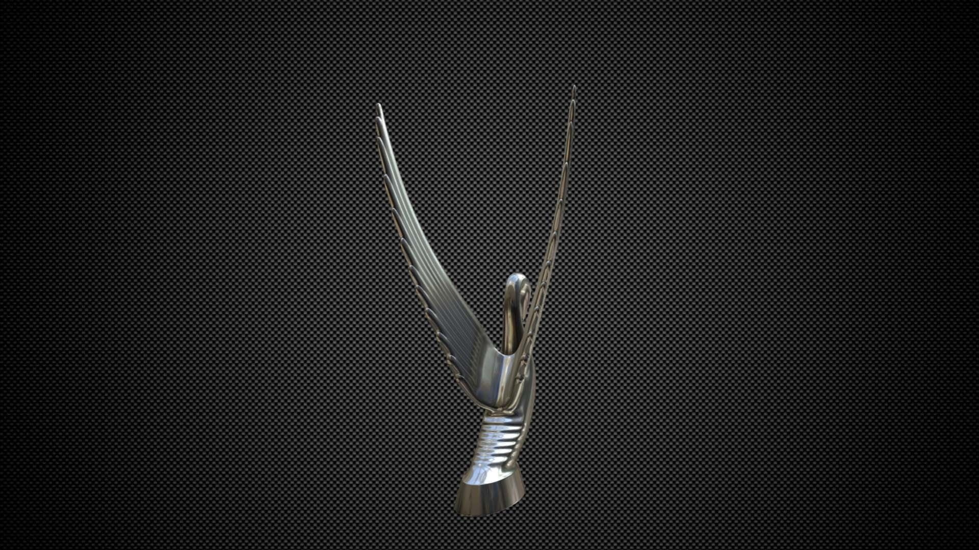 Swan Hood Ornament 3D model_3