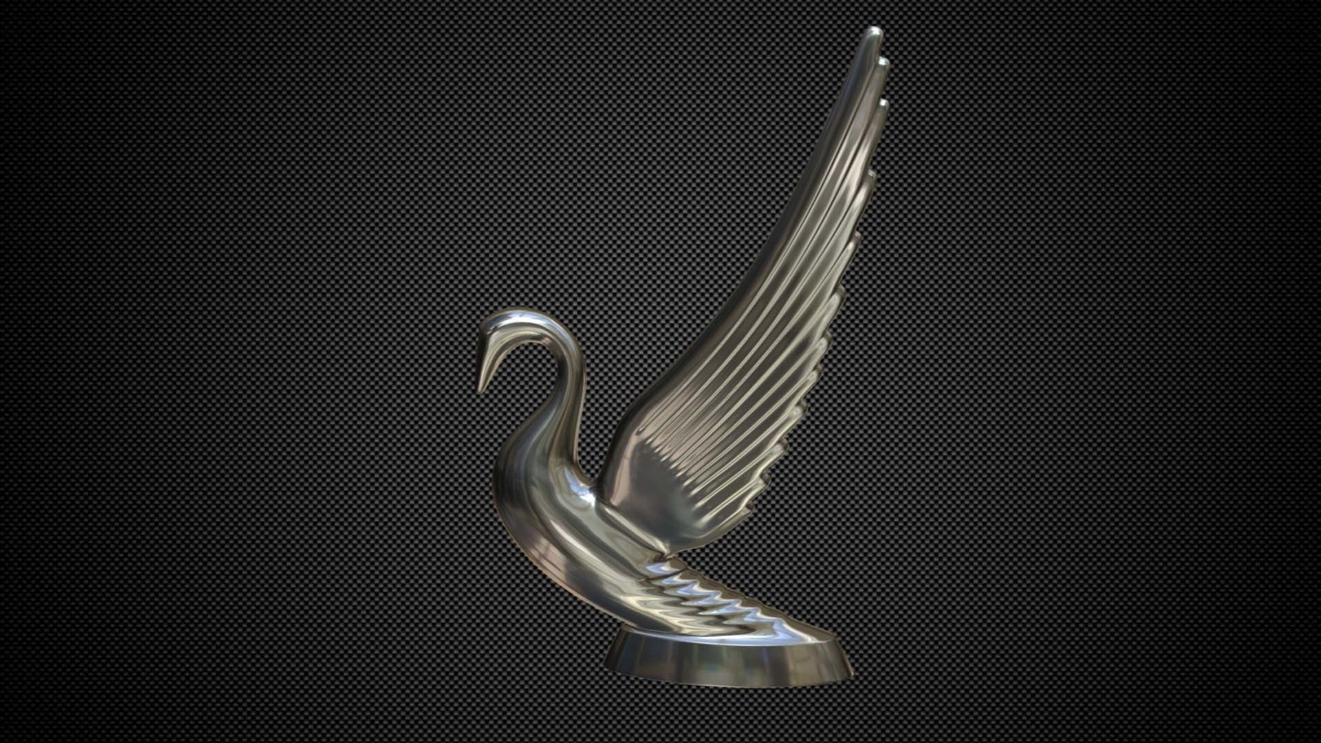 Swan Hood Ornament 3D model_1