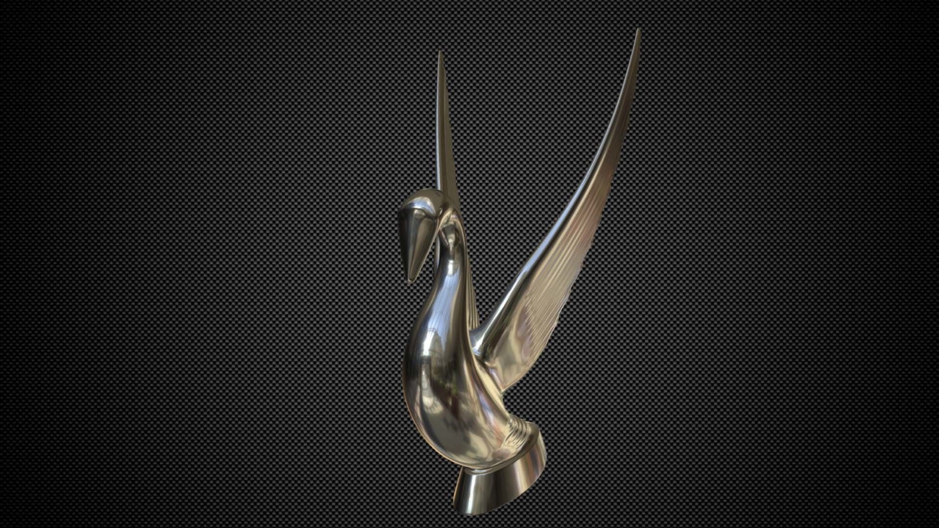 Swan Hood Ornament 3D model_6