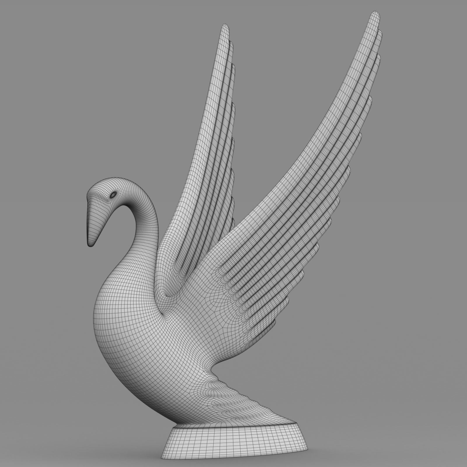 Swan Hood Ornament 3D model_8