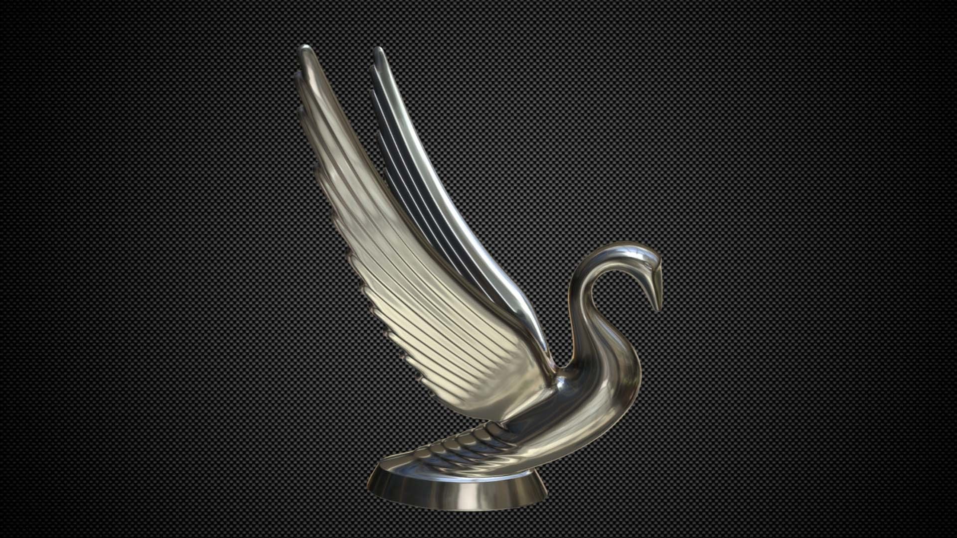 Swan Hood Ornament 3D model_4