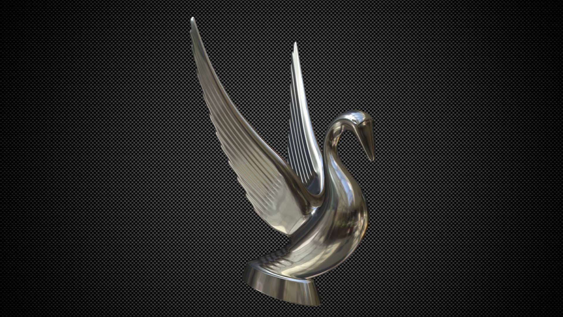Swan Hood Ornament 3D model_5