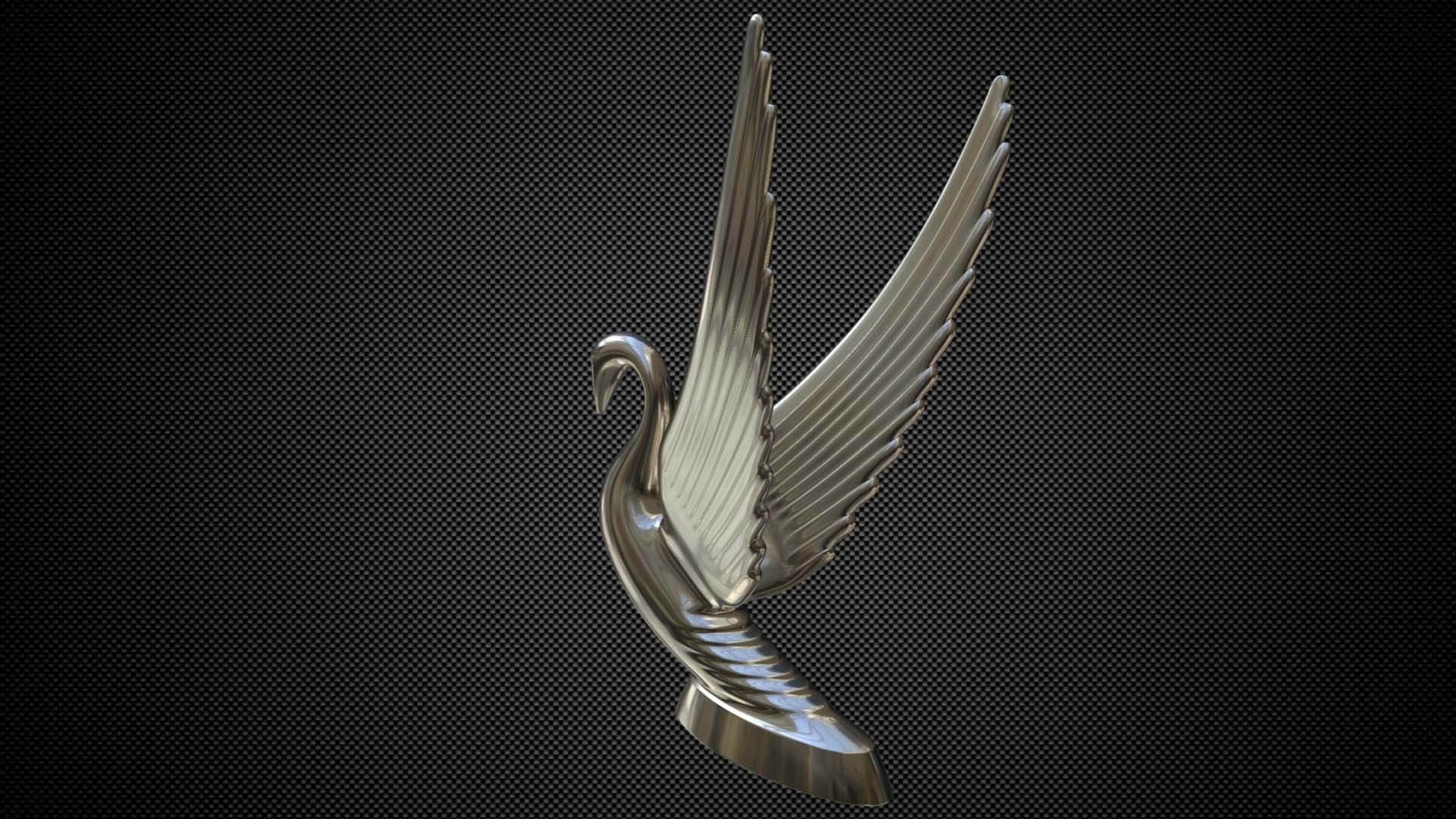Swan Hood Ornament 3D model_2