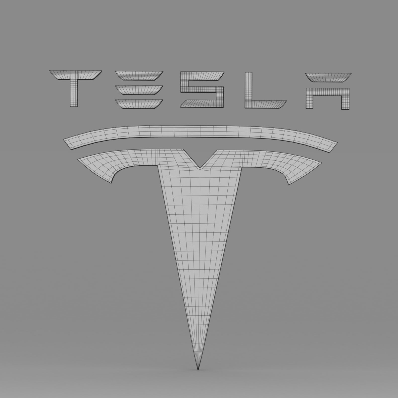 tesla logo 3D model_7
