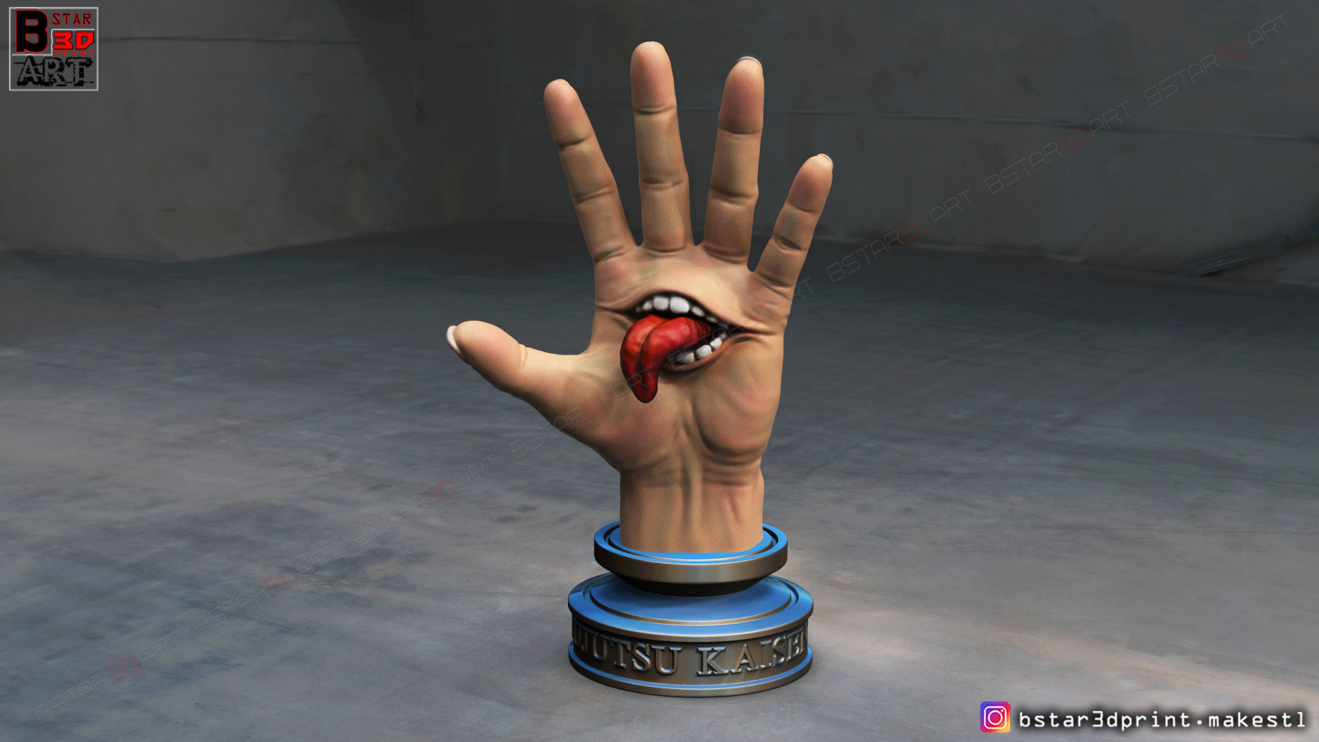 Yuji Itadori hand - Sukuna mouth - Jujutsu Kaisen Cosplay Decor 3D print model_4