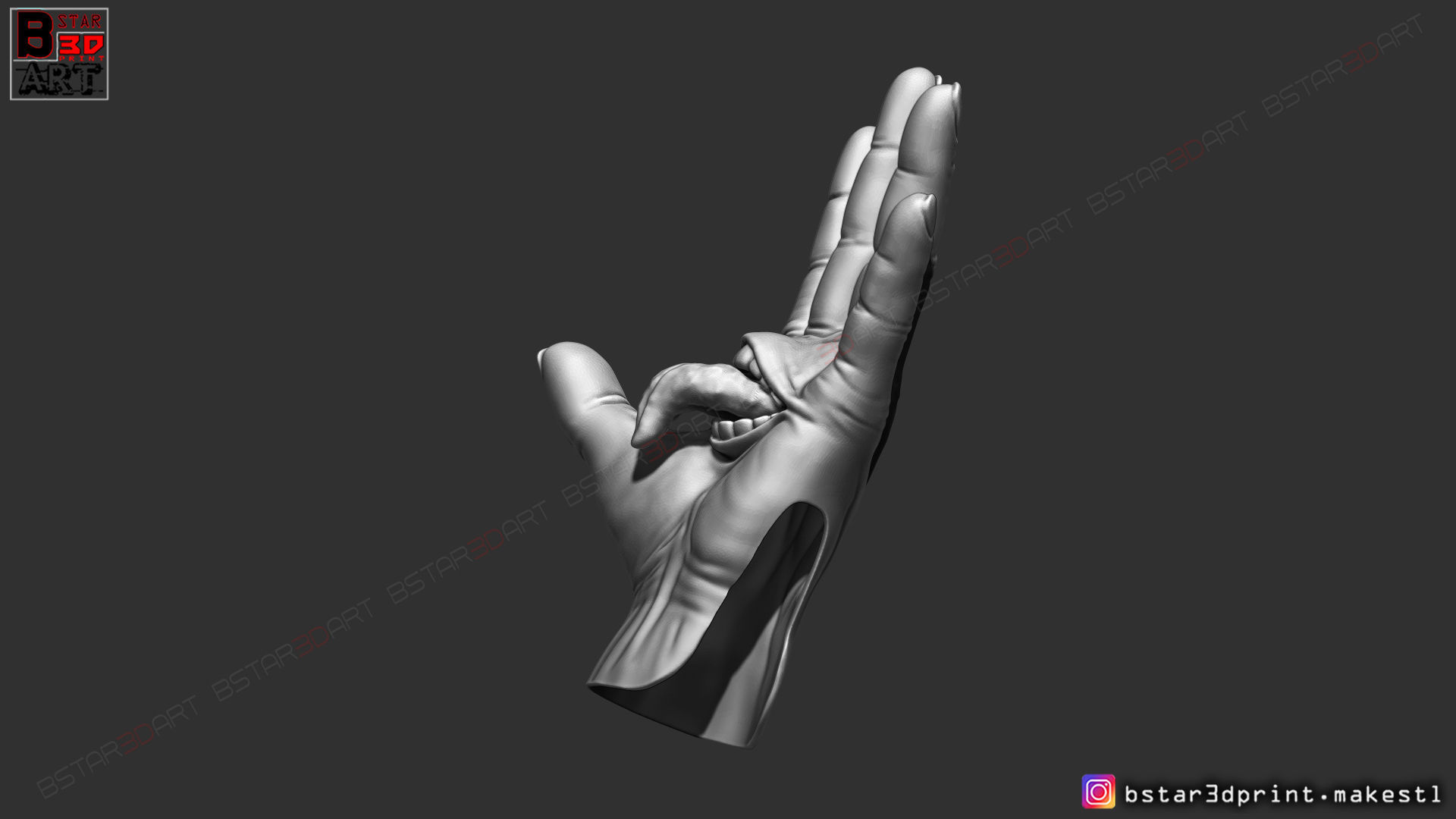 Yuji Itadori hand - Sukuna mouth - Jujutsu Kaisen Cosplay Decor 3D print model_24