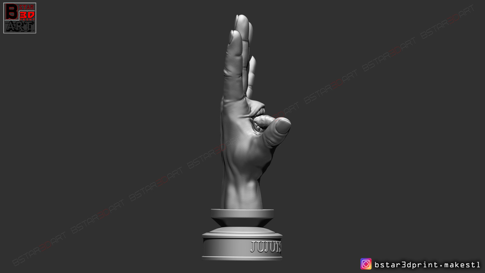Yuji Itadori hand - Sukuna mouth - Jujutsu Kaisen Cosplay Decor 3D print model_18
