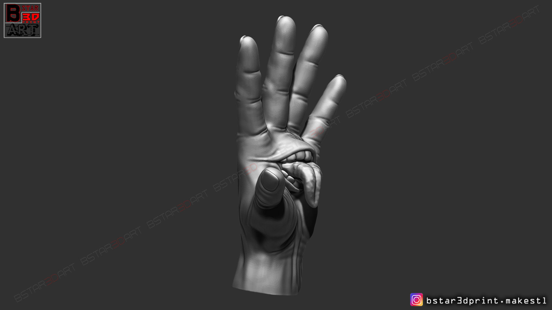 Yuji Itadori hand - Sukuna mouth - Jujutsu Kaisen Cosplay Decor 3D print model_28