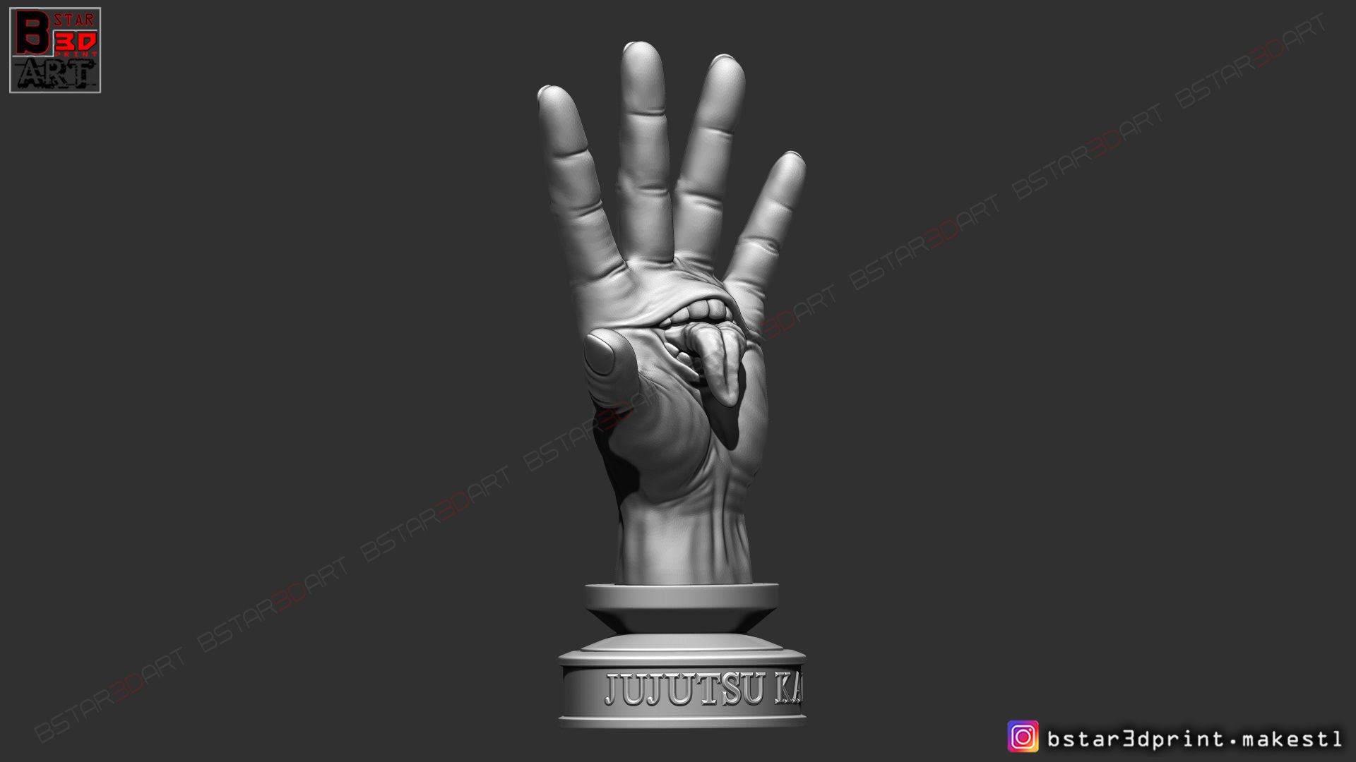 Yuji Itadori hand - Sukuna mouth - Jujutsu Kaisen Cosplay Decor 3D print model_19