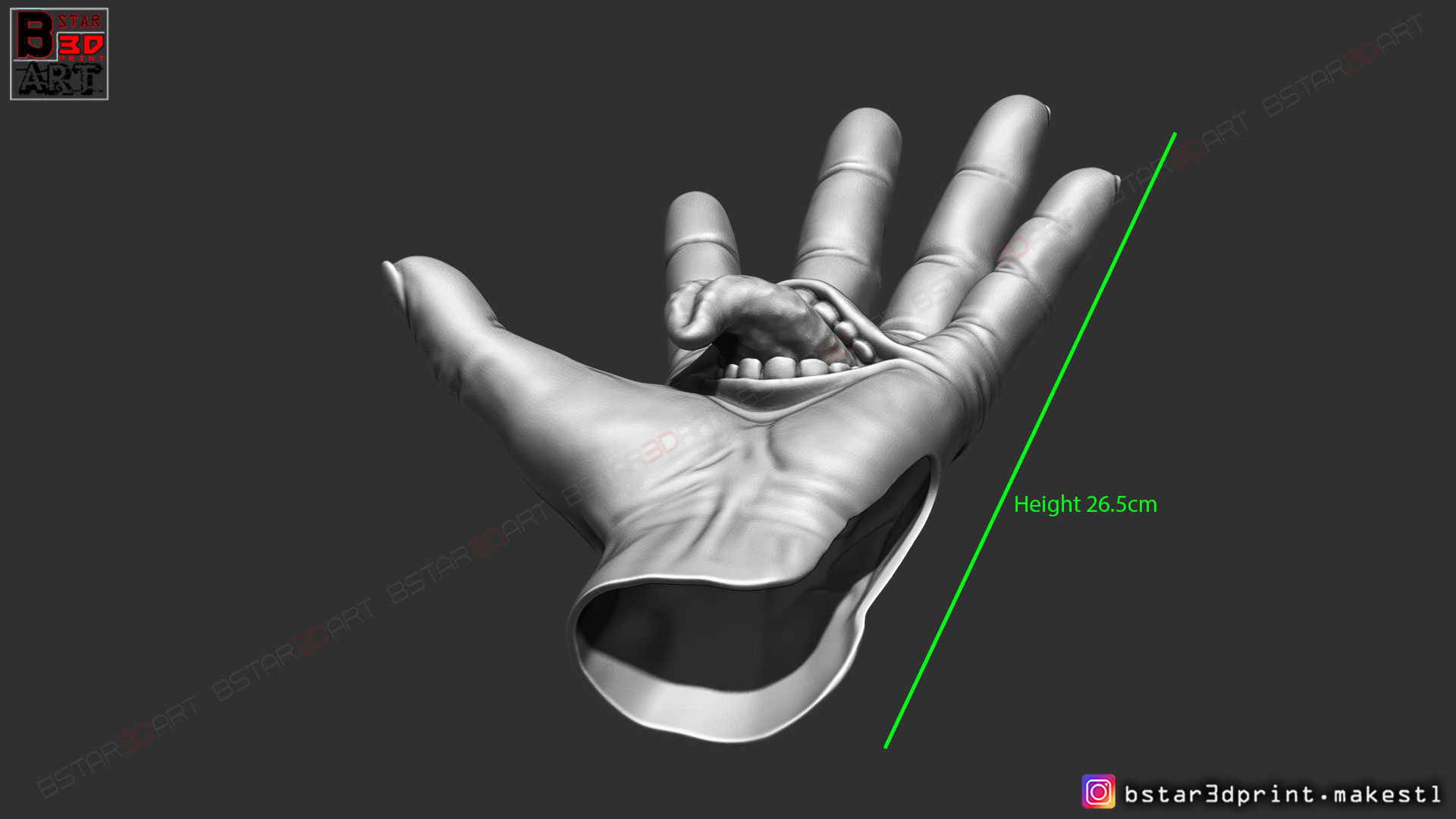 Yuji Itadori hand - Sukuna mouth - Jujutsu Kaisen Cosplay Decor 3D print model_30