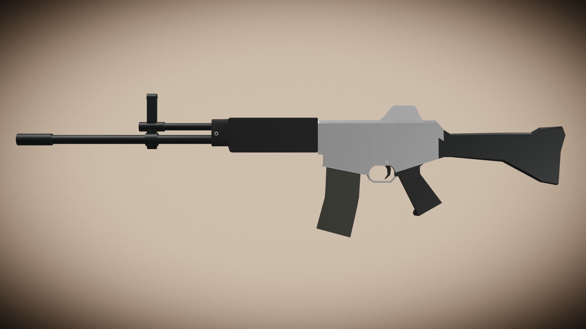 K2 Assault Rifle - Creative Low-Poly 3D Model Free low-poly 3D model_2