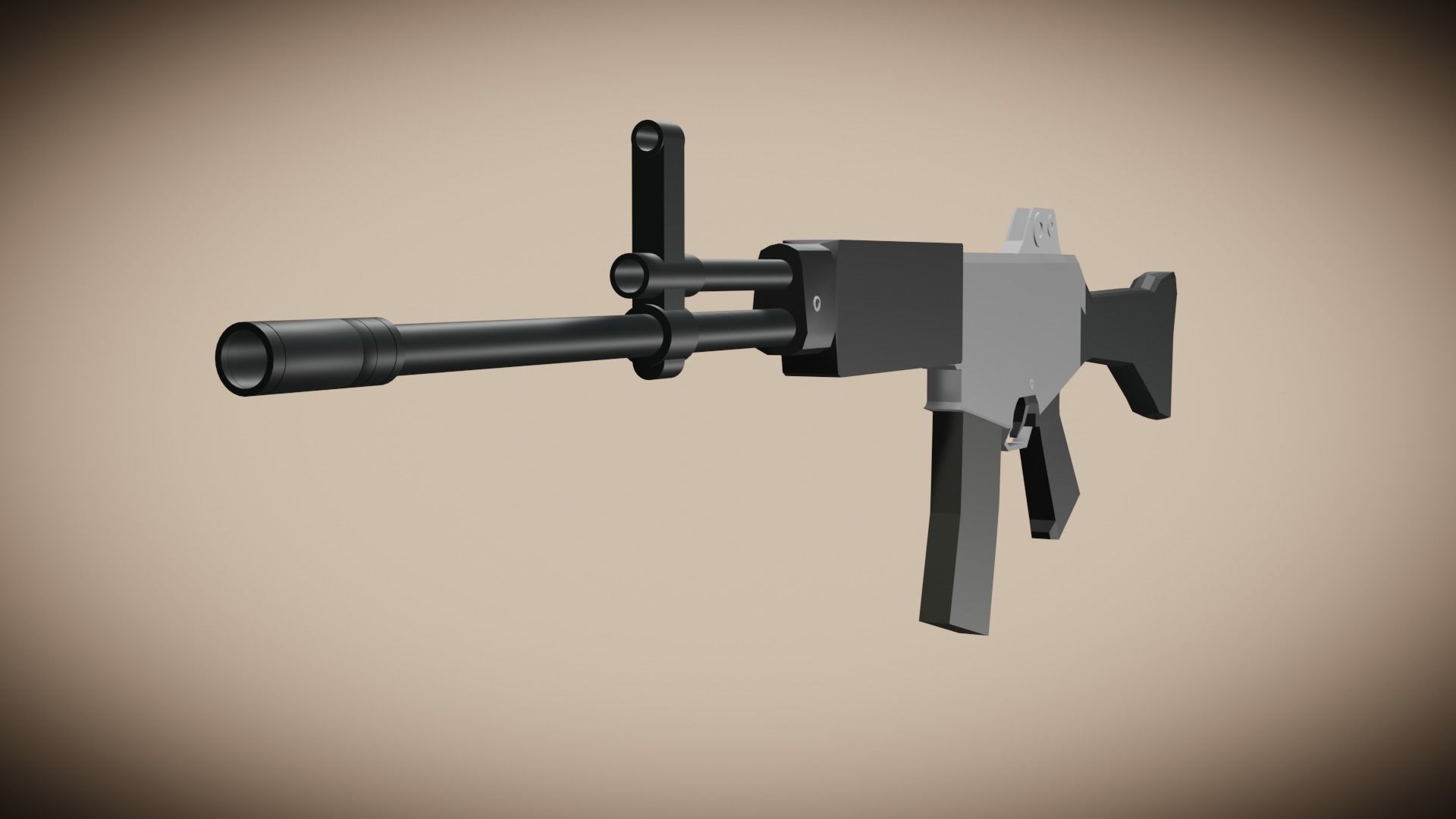 K2 Assault Rifle - Creative Low-Poly 3D Model Free low-poly 3D model_6