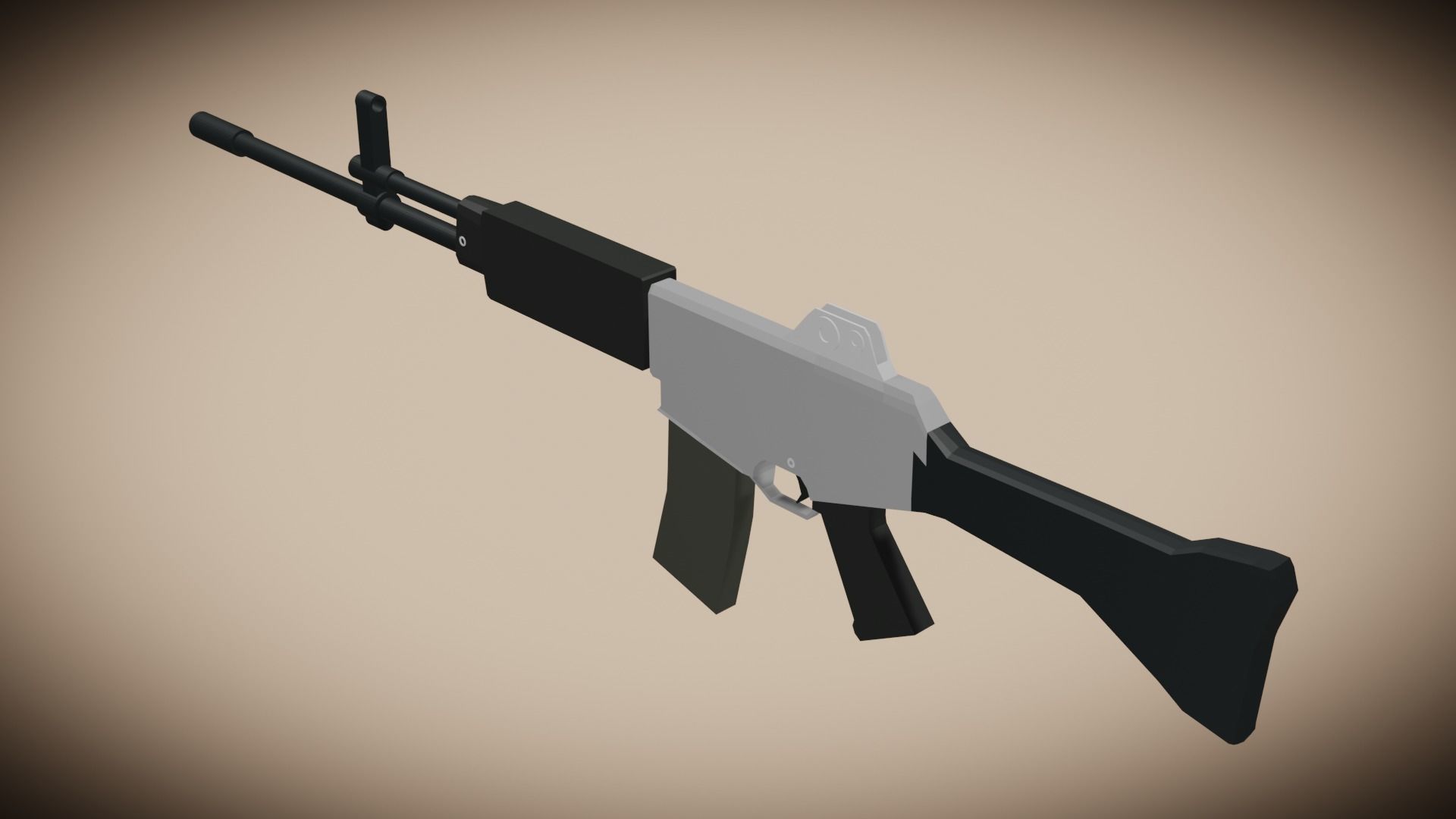 K2 Assault Rifle - Creative Low-Poly 3D Model Free low-poly 3D model_1