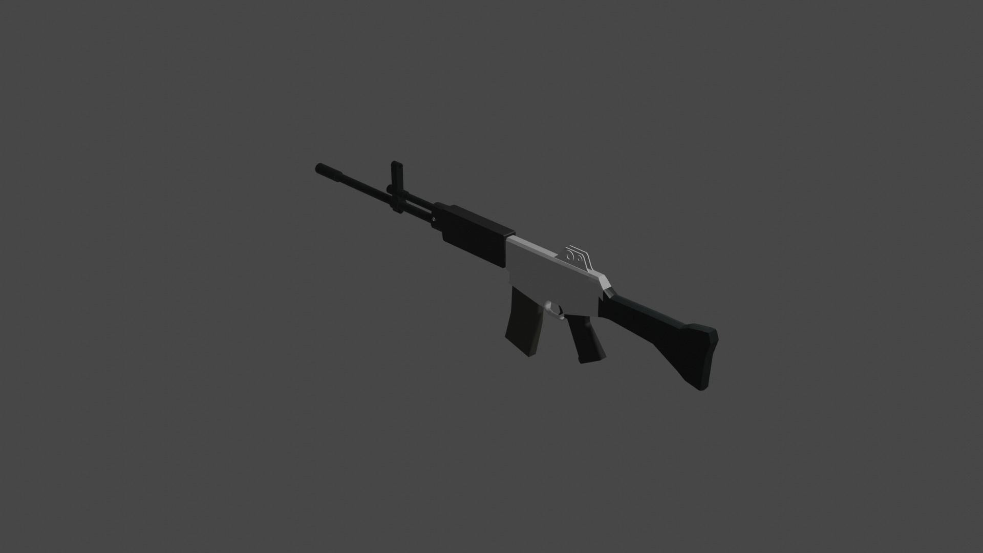K2 Assault Rifle - Creative Low-Poly 3D Model Free low-poly 3D model_4