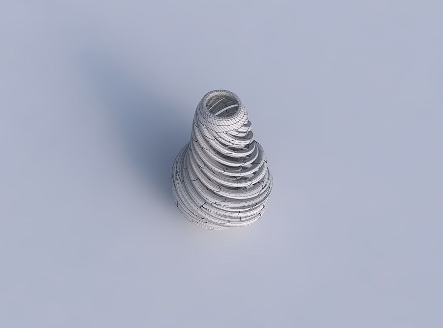 Vase bulb with twisted inner and outer lines very twisted wavy 3D print model_6