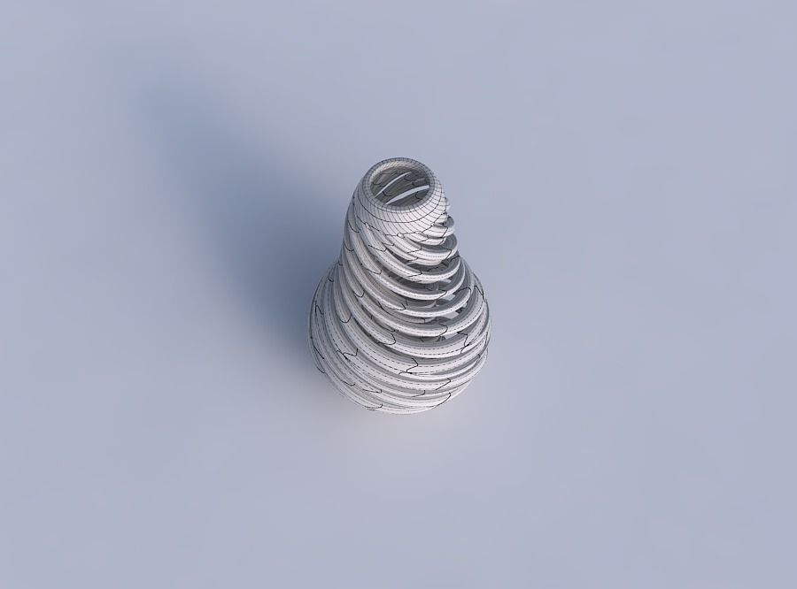 Vase bulb with twisted inner and outer lines very twisted 3D print model_6