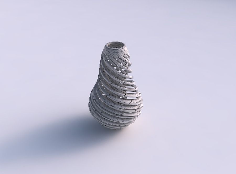 Vase bulb with twisted inner and outer lines very twisted 3D print model_5
