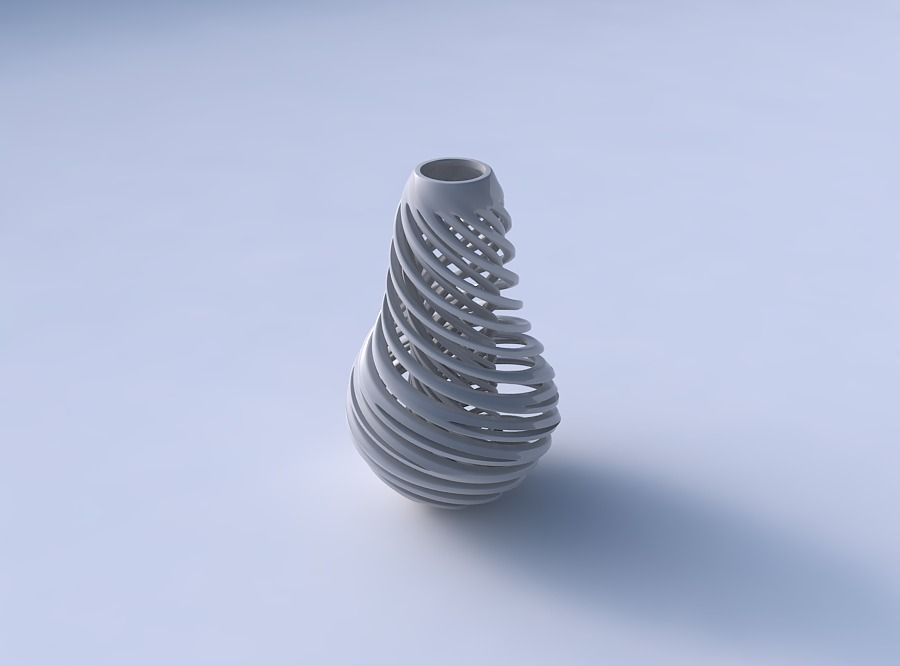 Vase bulb with twisted inner and outer lines very twisted 3D print model_3