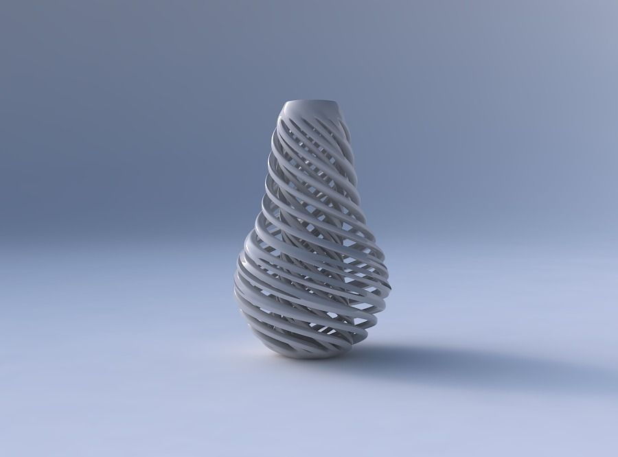 Vase bulb with twisted inner and outer lines very twisted 3D print model_4