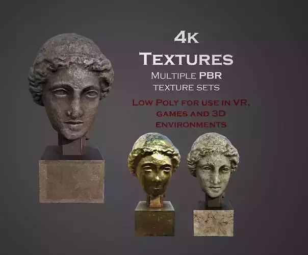 Head of Aphrodite Low-poly 3D model