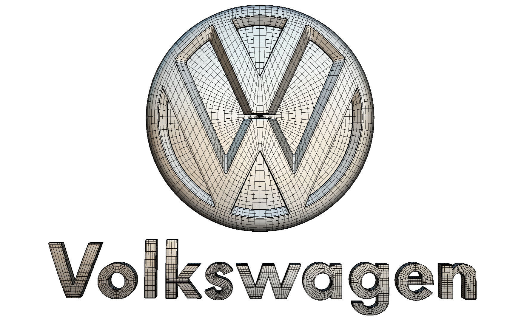volkswagen logo 3D model_6