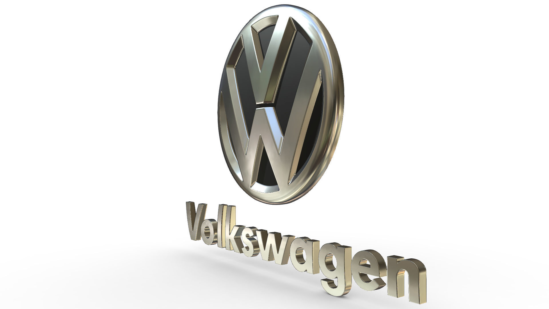 volkswagen logo 3D model_2