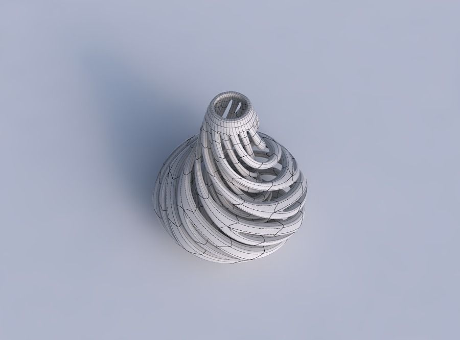 Vase bulb with twisted inner and outer lines twisted and tape... 3D print model_6