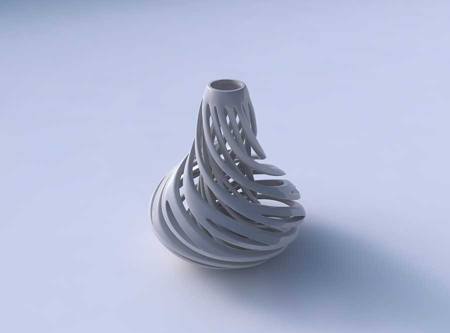 Vase bulb with twisted inner and outer lines twisted and tape... 3D print model_3