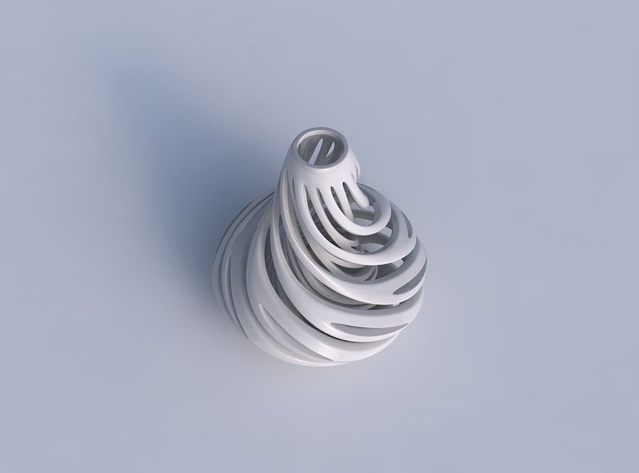 Vase bulb with twisted inner and outer lines twisted and tape... 3D print model_1