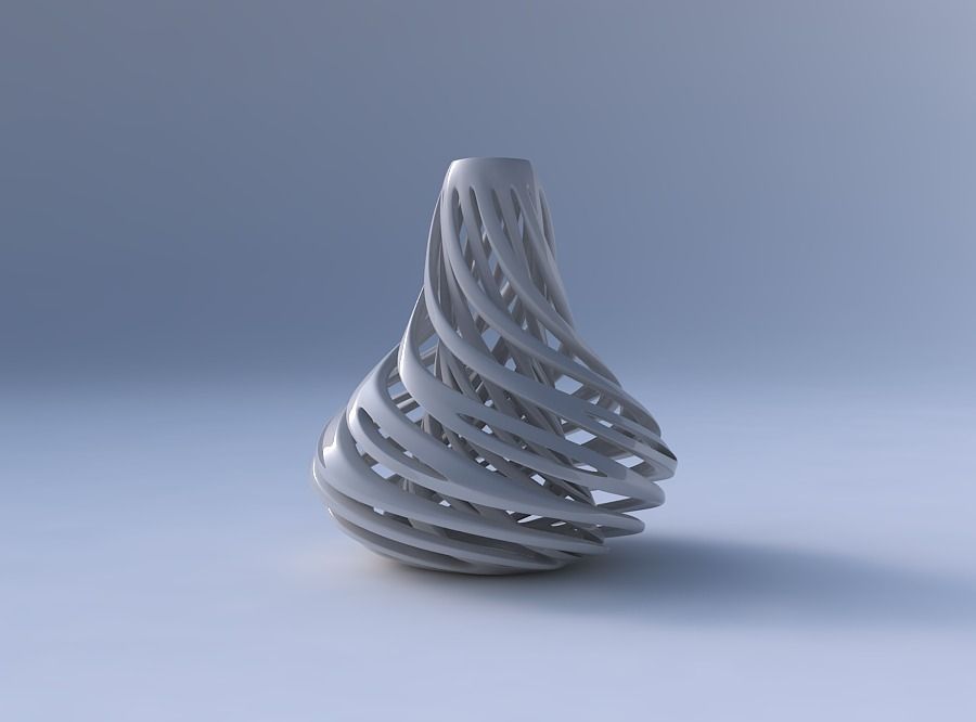 Vase bulb with twisted inner and outer lines twisted and tape... 3D print model_4