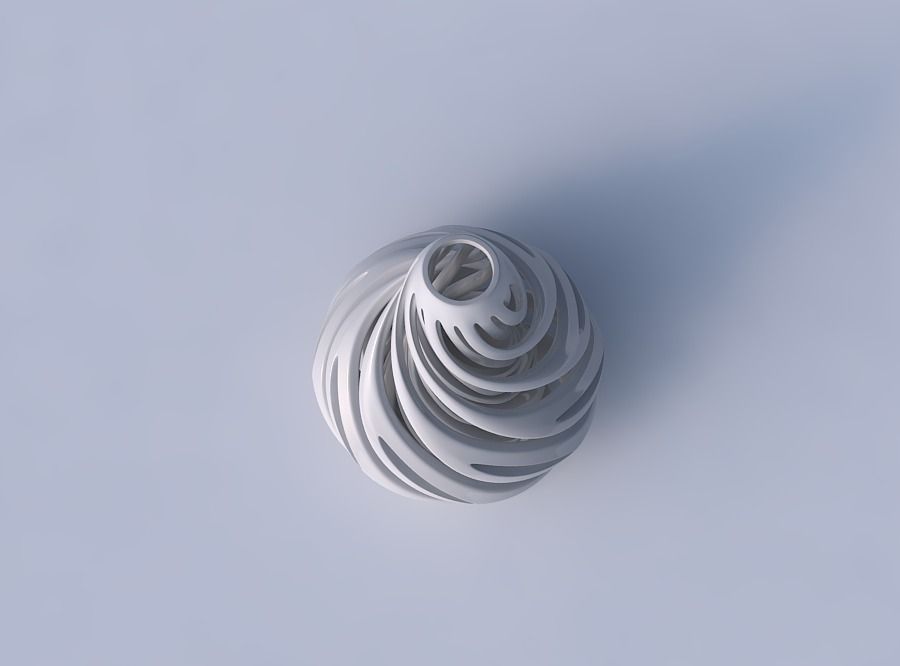 Vase bulb with twisted inner and outer lines twisted and tape... 3D print model_2