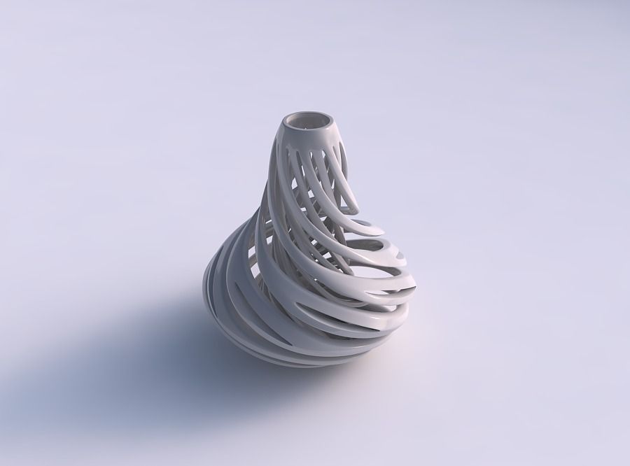 Vase bulb with twisted inner and outer lines twisted and tape... 3D print model_0