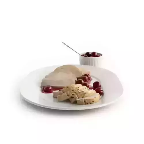 Breakfast Fruits Bread 3D model