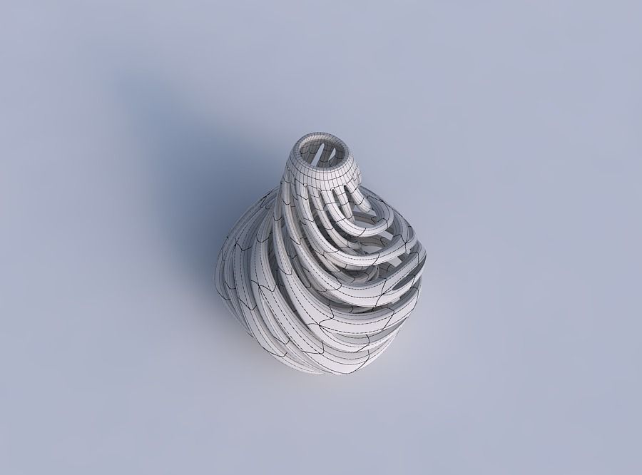 Vase bulb with twisted inner and outer lines twisted and tape... 3D print model_6