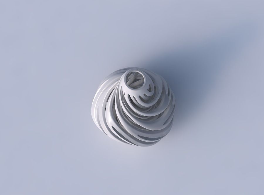 Vase bulb with twisted inner and outer lines twisted and tape... 3D print model_2