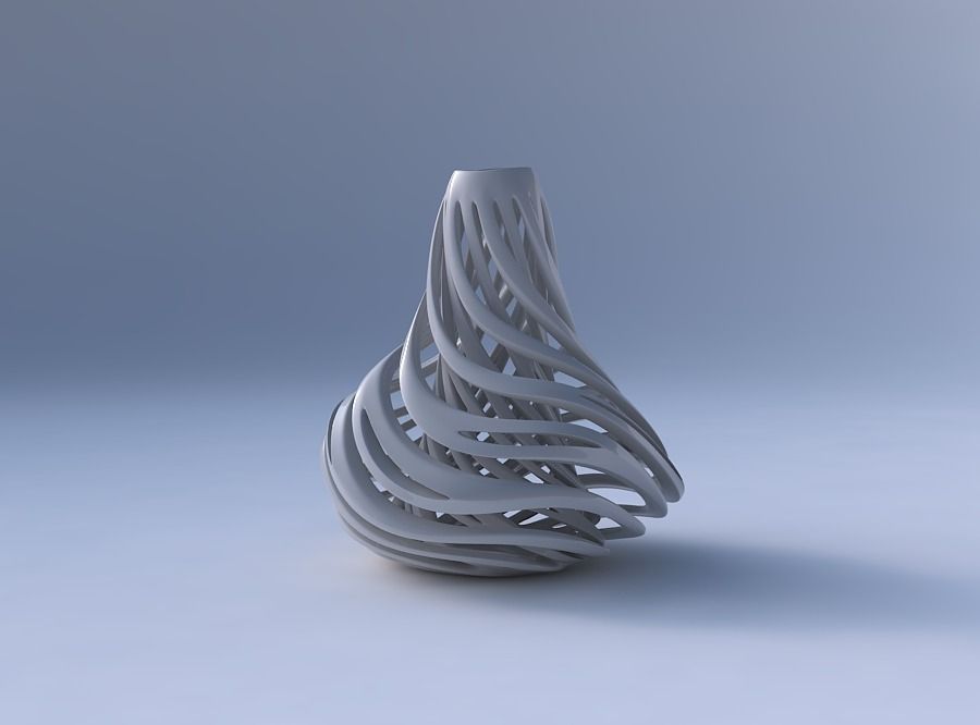 Vase bulb with twisted inner and outer lines twisted and tape... 3D print model_4