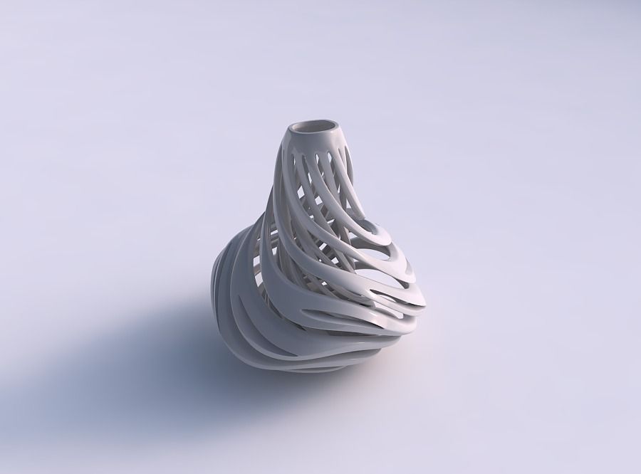 Vase bulb with twisted inner and outer lines twisted and tape... 3D print model_0