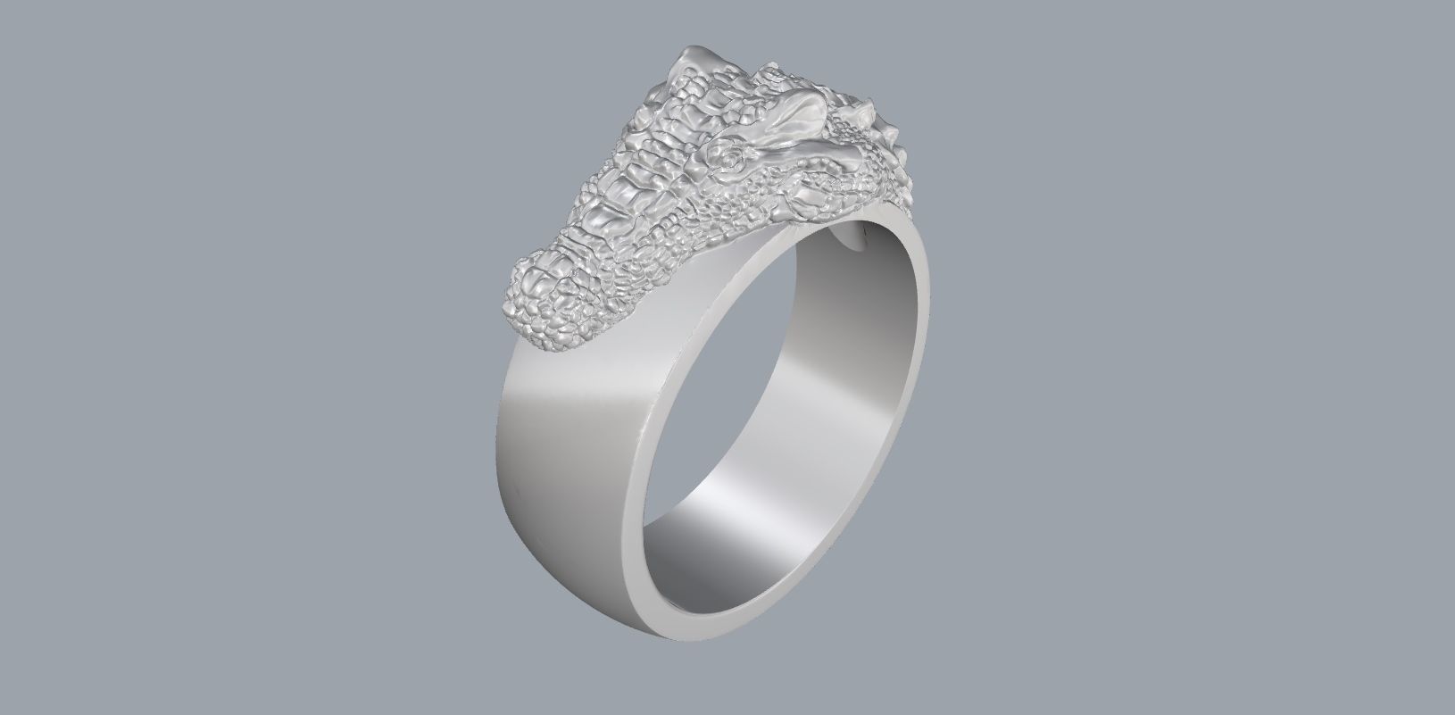 Crocodile ring  N-260 3D print model_8