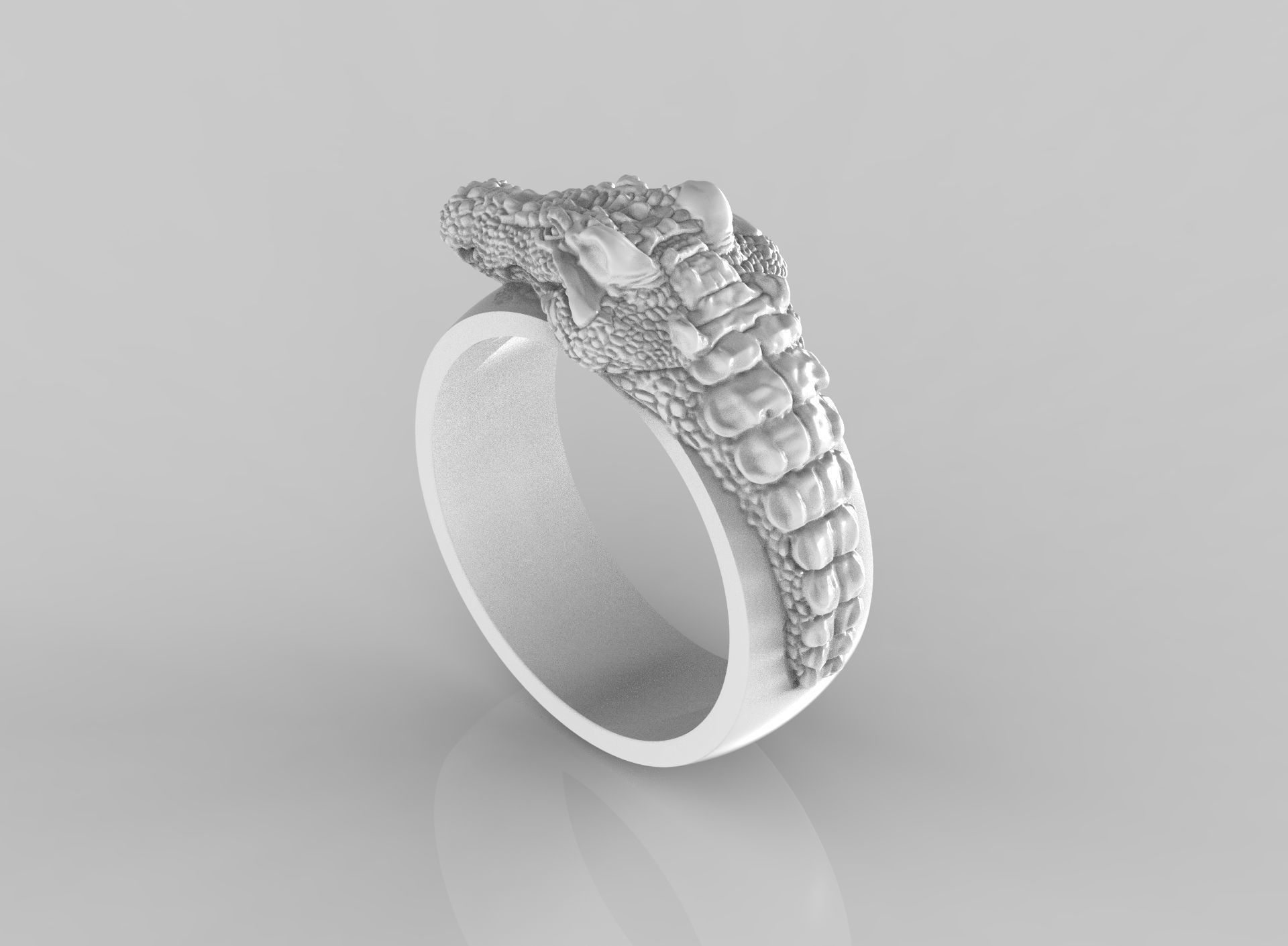 Crocodile ring  N-260 3D print model_5