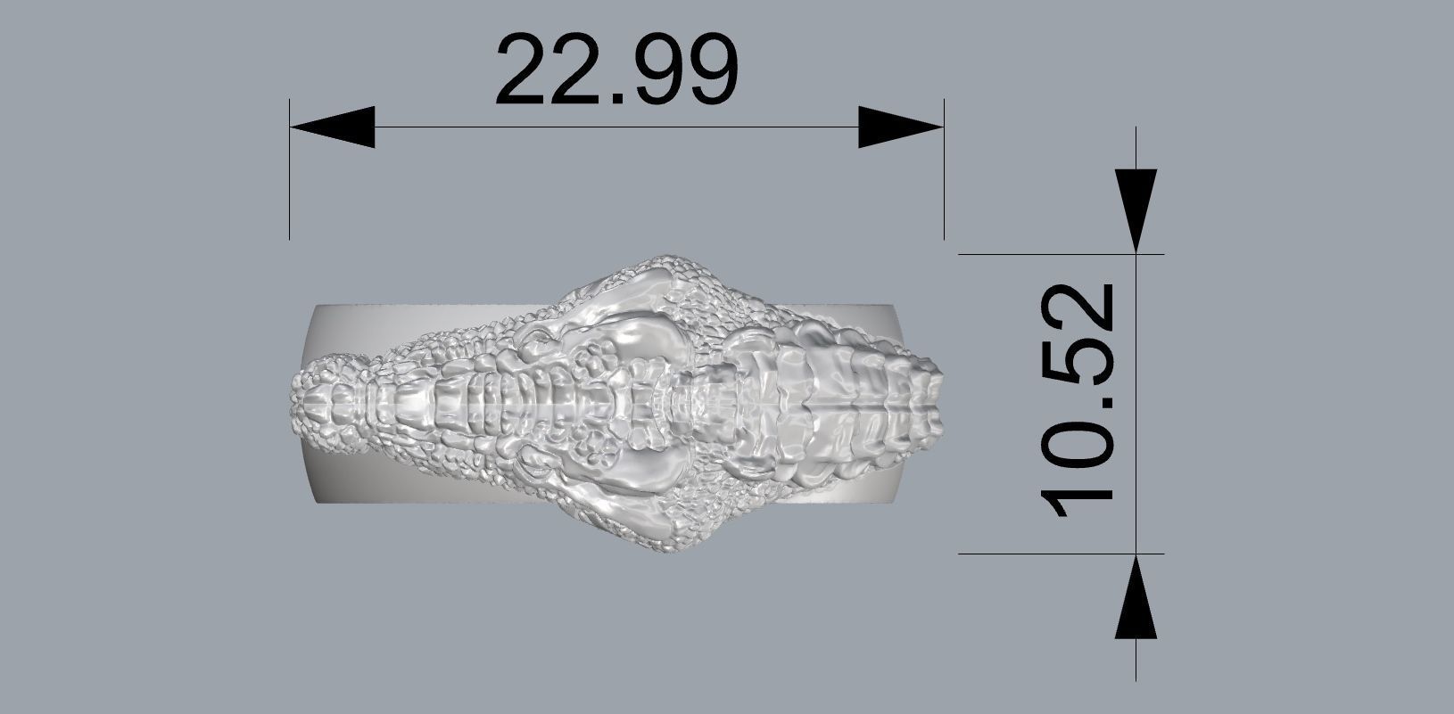 Crocodile ring  N-260 3D print model_6