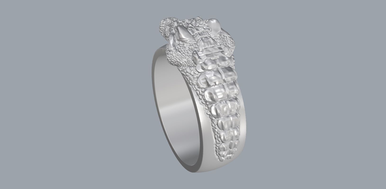 Crocodile ring  N-260 3D print model_9