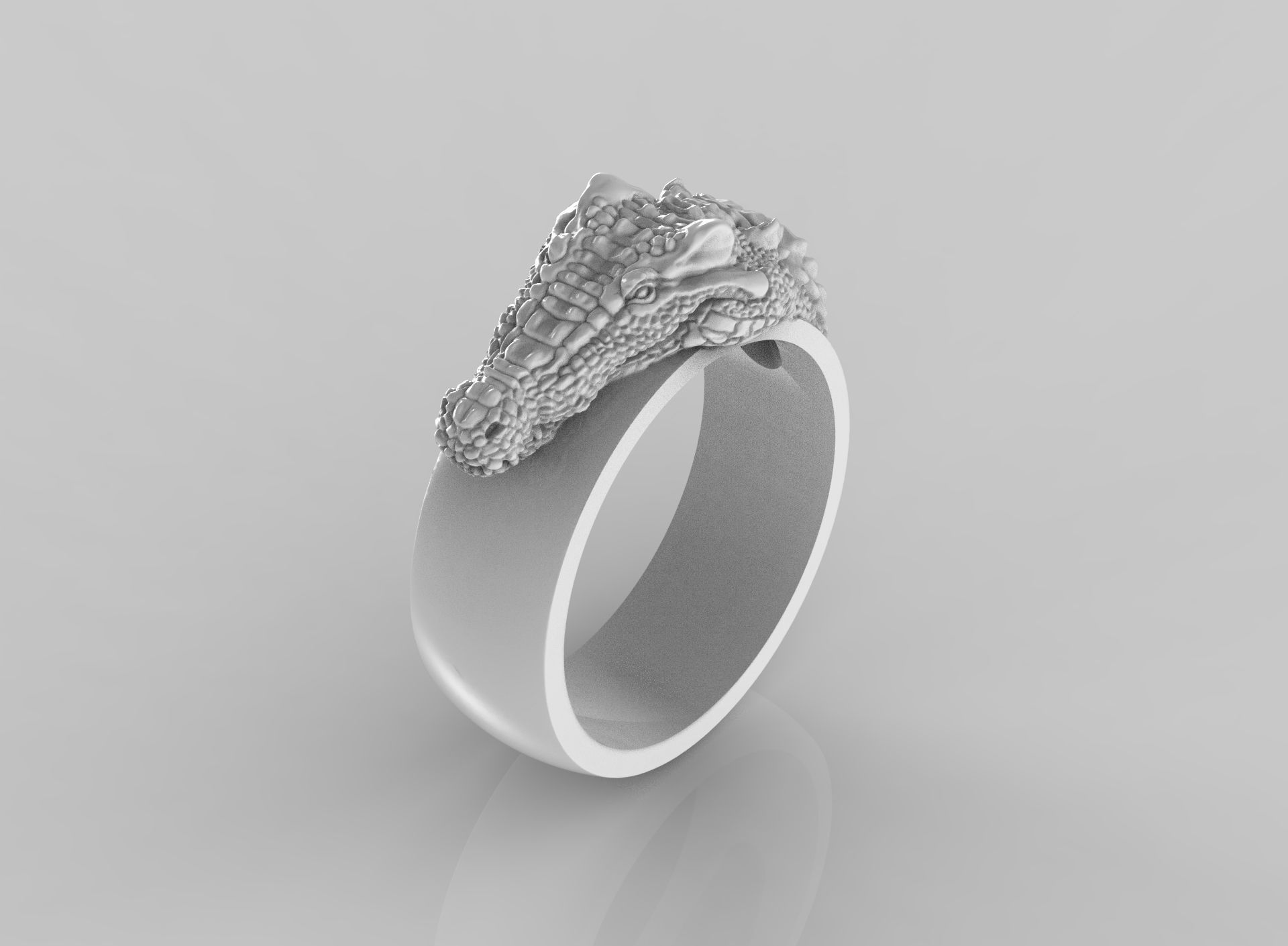 Crocodile ring  N-260 3D print model_1