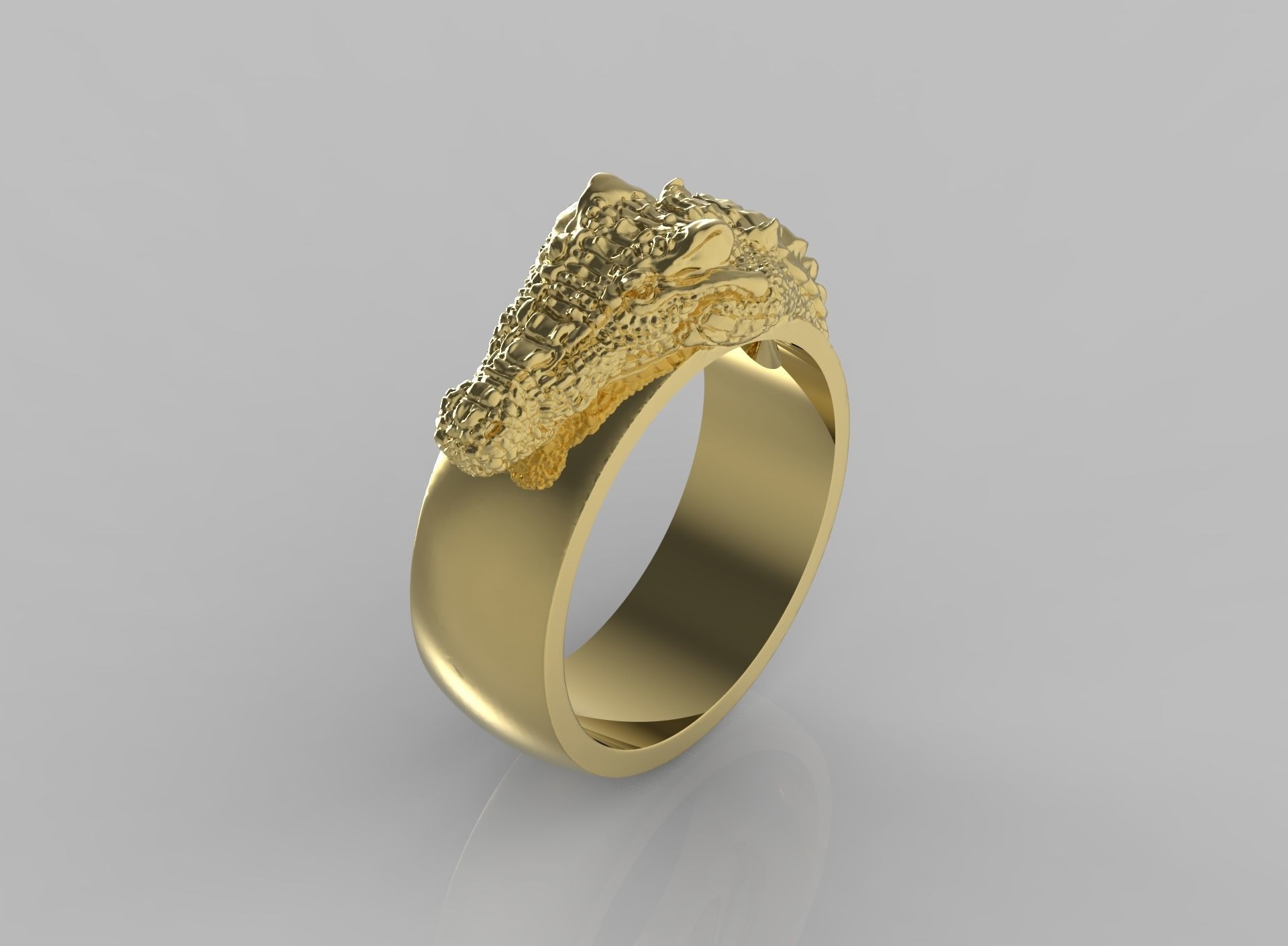 Crocodile ring  N-260 3D print model_4