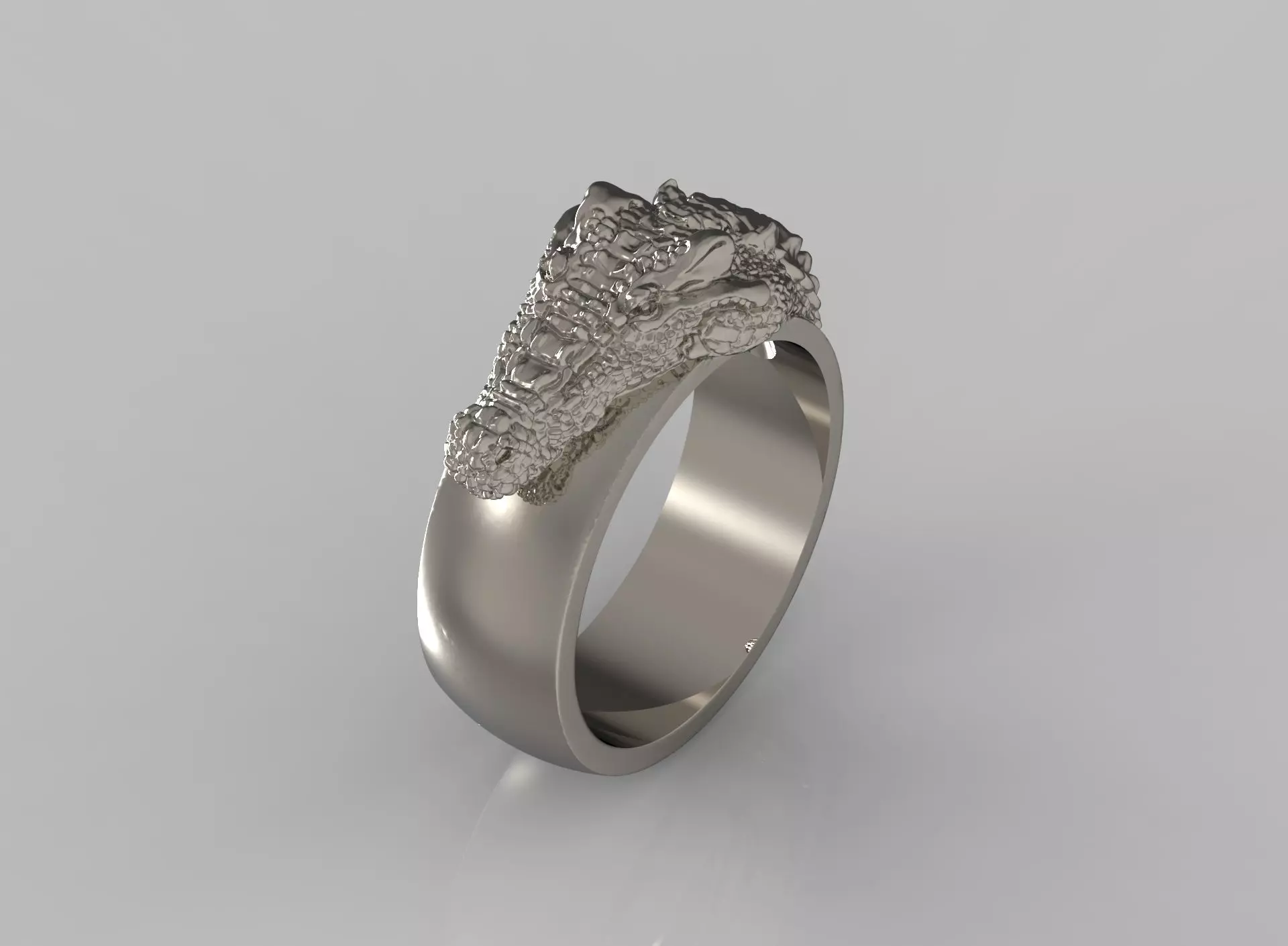 Crocodile ring  N-260 3D print model_0
