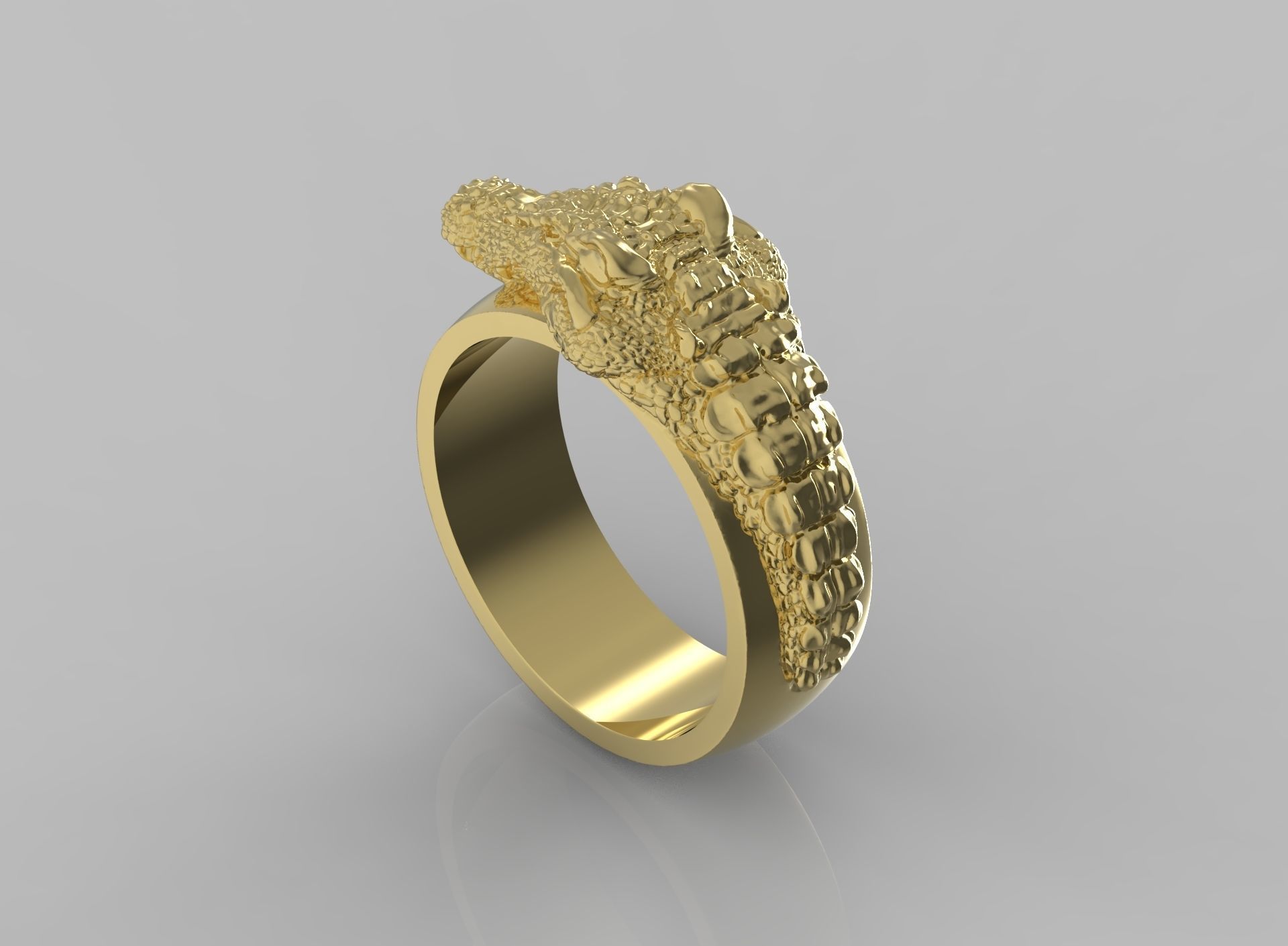 Crocodile ring  N-260 3D print model_3
