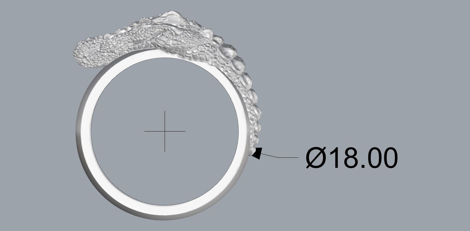 Crocodile ring  N-260 3D print model_7