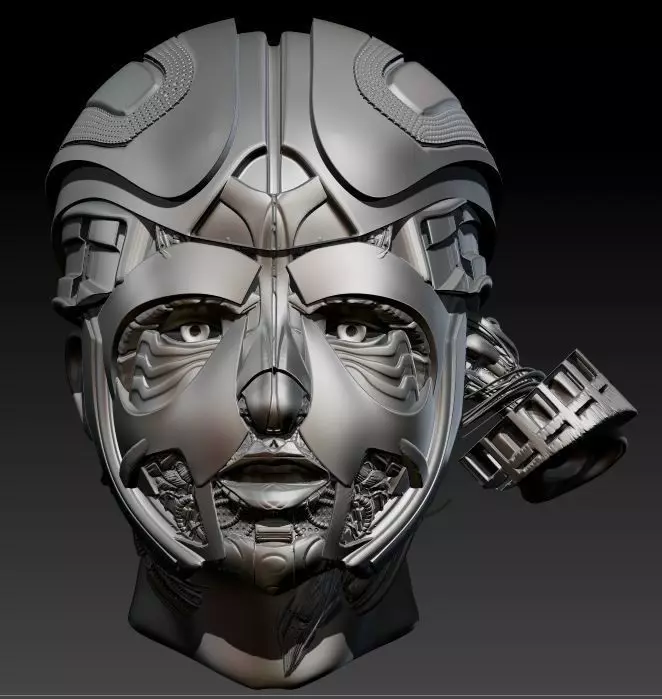 mech head based on tutorial study Free 3D model