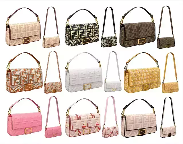 Fendi Baguette Bag 3D Model Collection