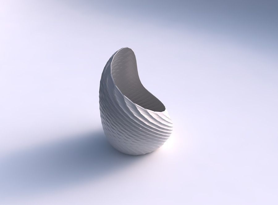 Vase Tide with twisted diagonal grid pattern 3D print model_0