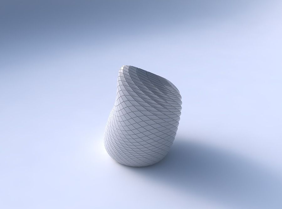 Vase Tide with twisted diagonal grid plates 3D print model_3